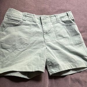 Light green denim shorts